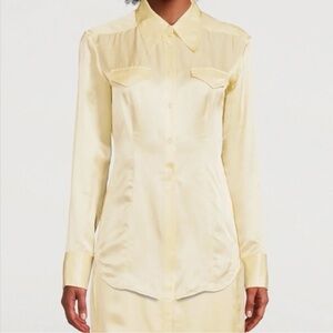 Acne Studio Butter Yellow Silk Top